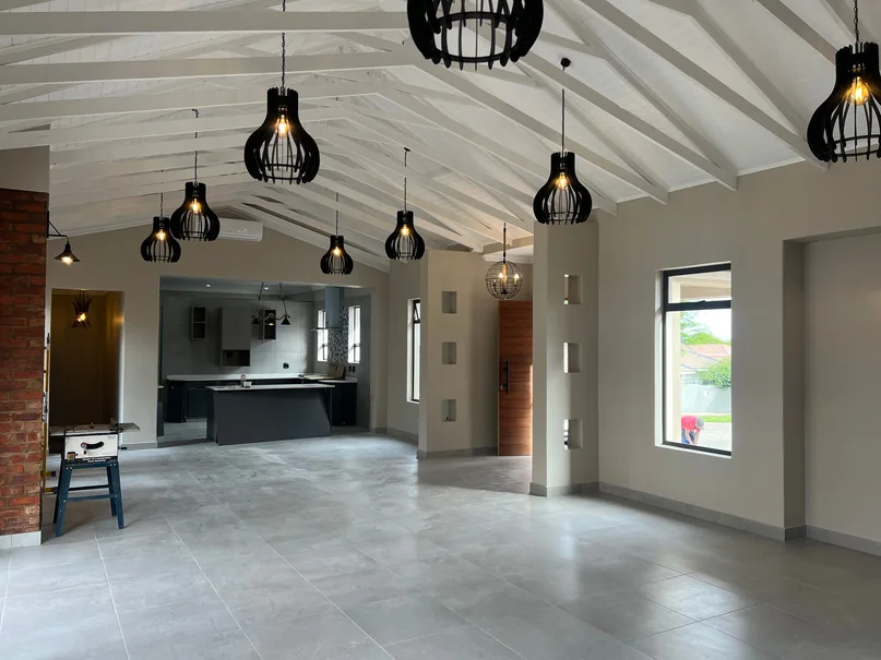 Open-plan residential kitchen and living area